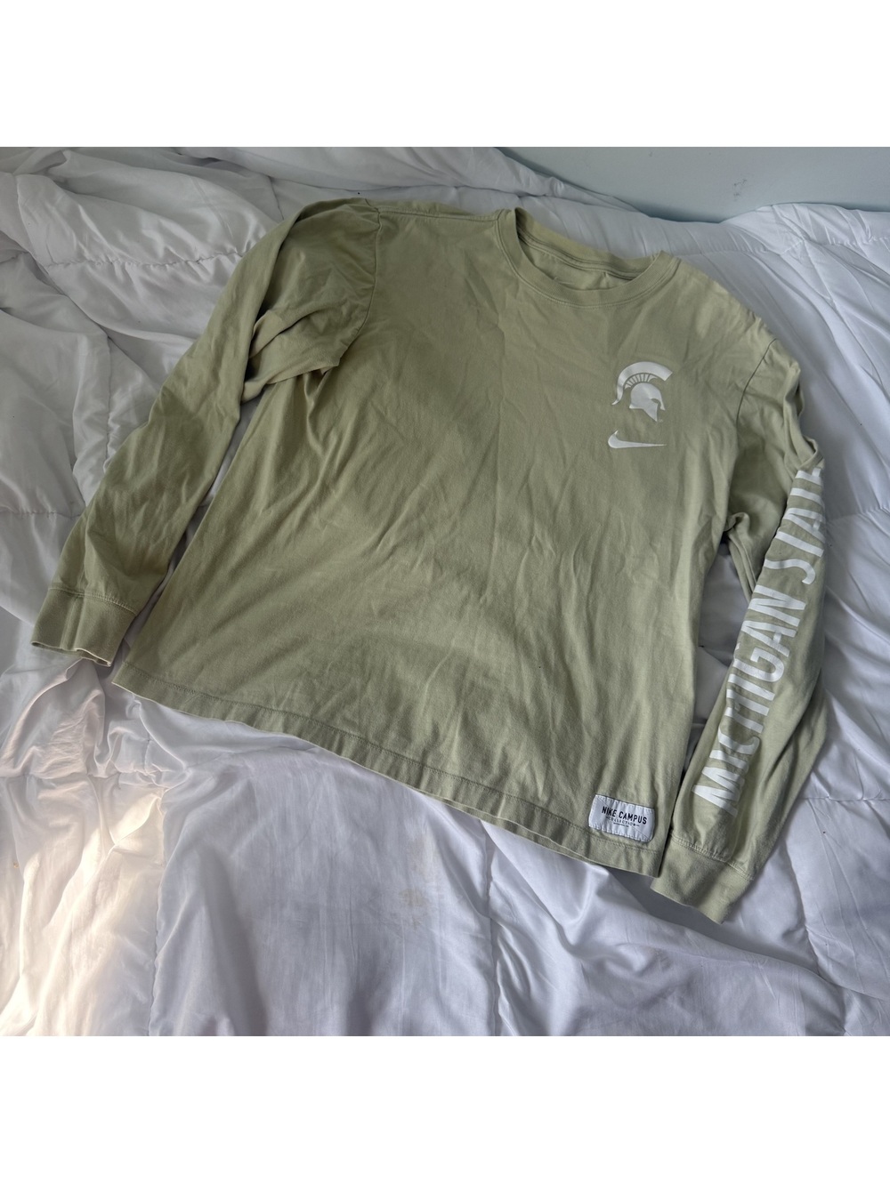 nike campus rare michigan state college long sleeve medium
